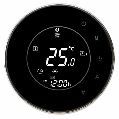 FloorHeat BLK-6000 Modern Black Programmable Thermostat