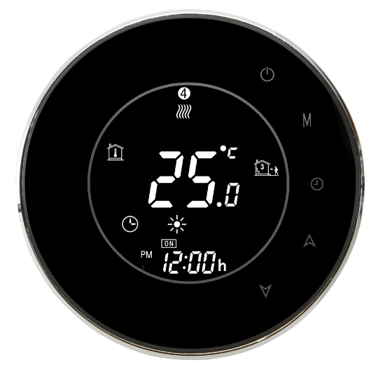 FloorHeat BLK-6000 Modern Black Programmable Thermostat