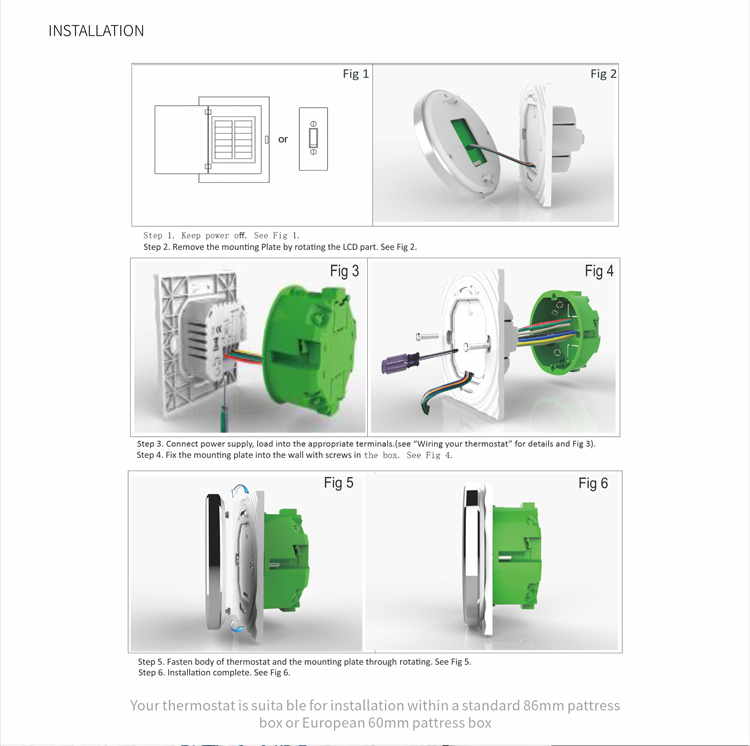 FloorHeat BLK-6000 Modern Black Programmable Thermostat - Image 4